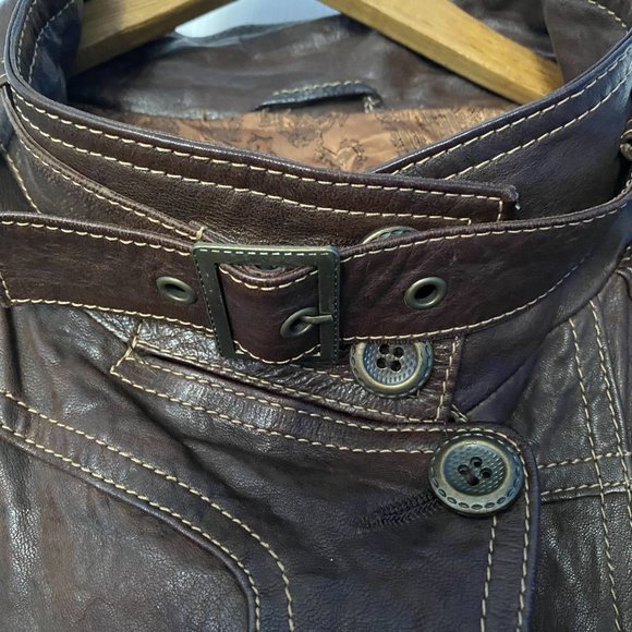 Danier Italian Leather Brown Biker Jacket - Picture 4 of 15